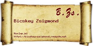 Bicskey Zsigmond névjegykártya
